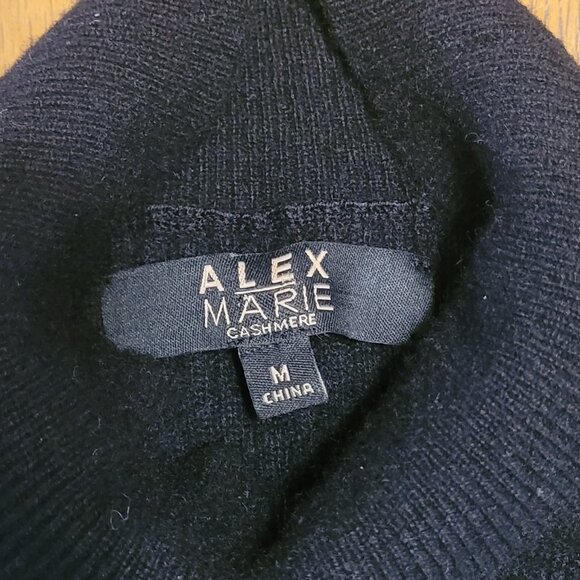Black 100% cashmere women's sweater by Alex Marie size M - Picture 2 of 7